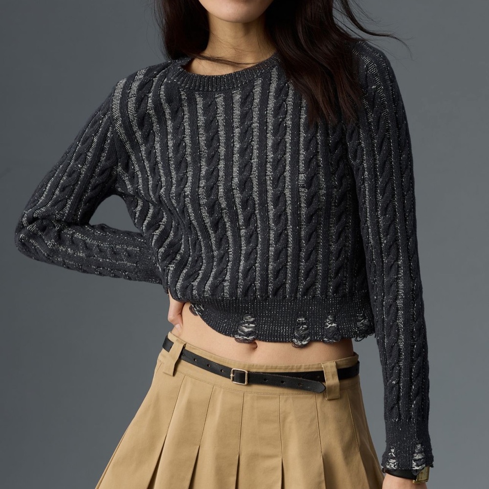 *Anthropologie Pilcro Distressed Pullover Sweater